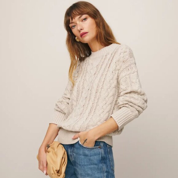 Reformation Sweaters - Reformation Sam Cotton Cashmere Oversized Crew Sweater